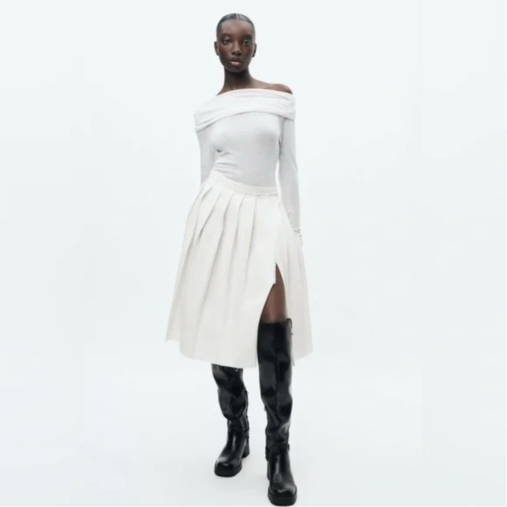 Pleated Midi Skirt